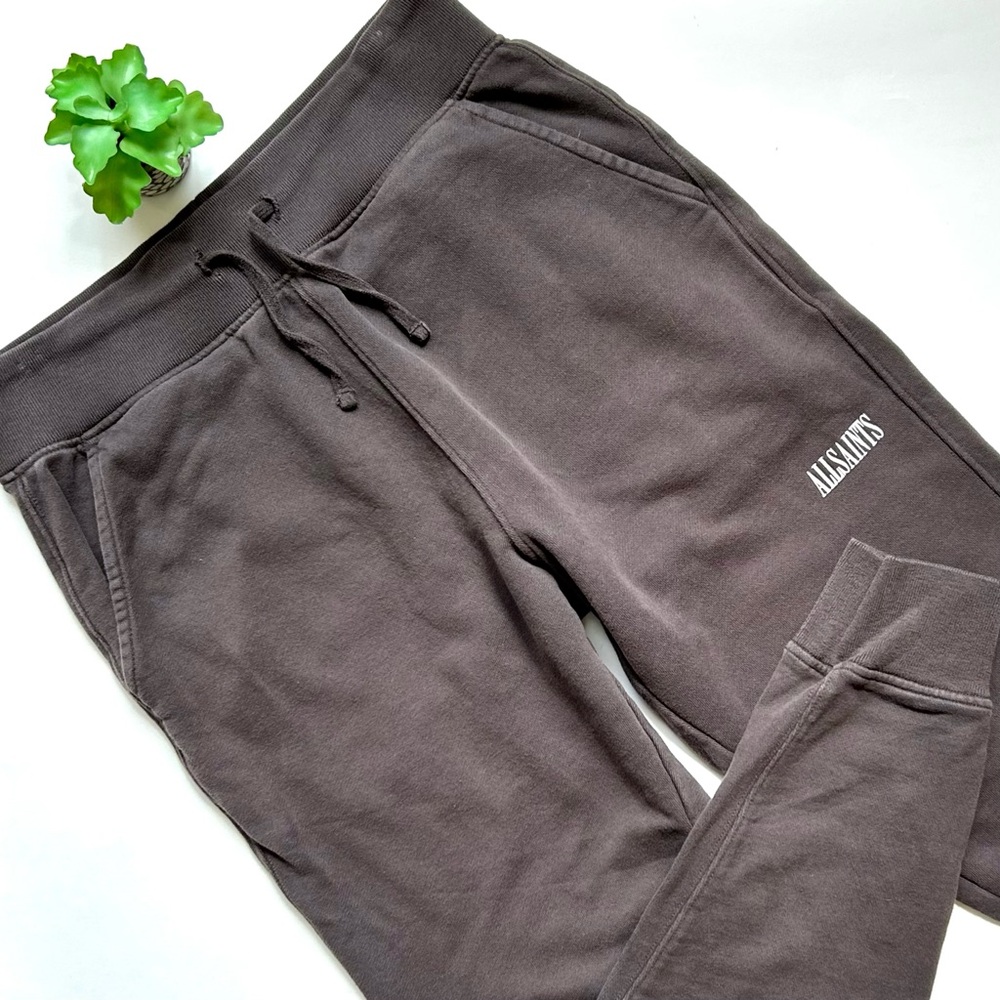 All Saints Gray Sweatpants Relaxed Fit Cotton Blend